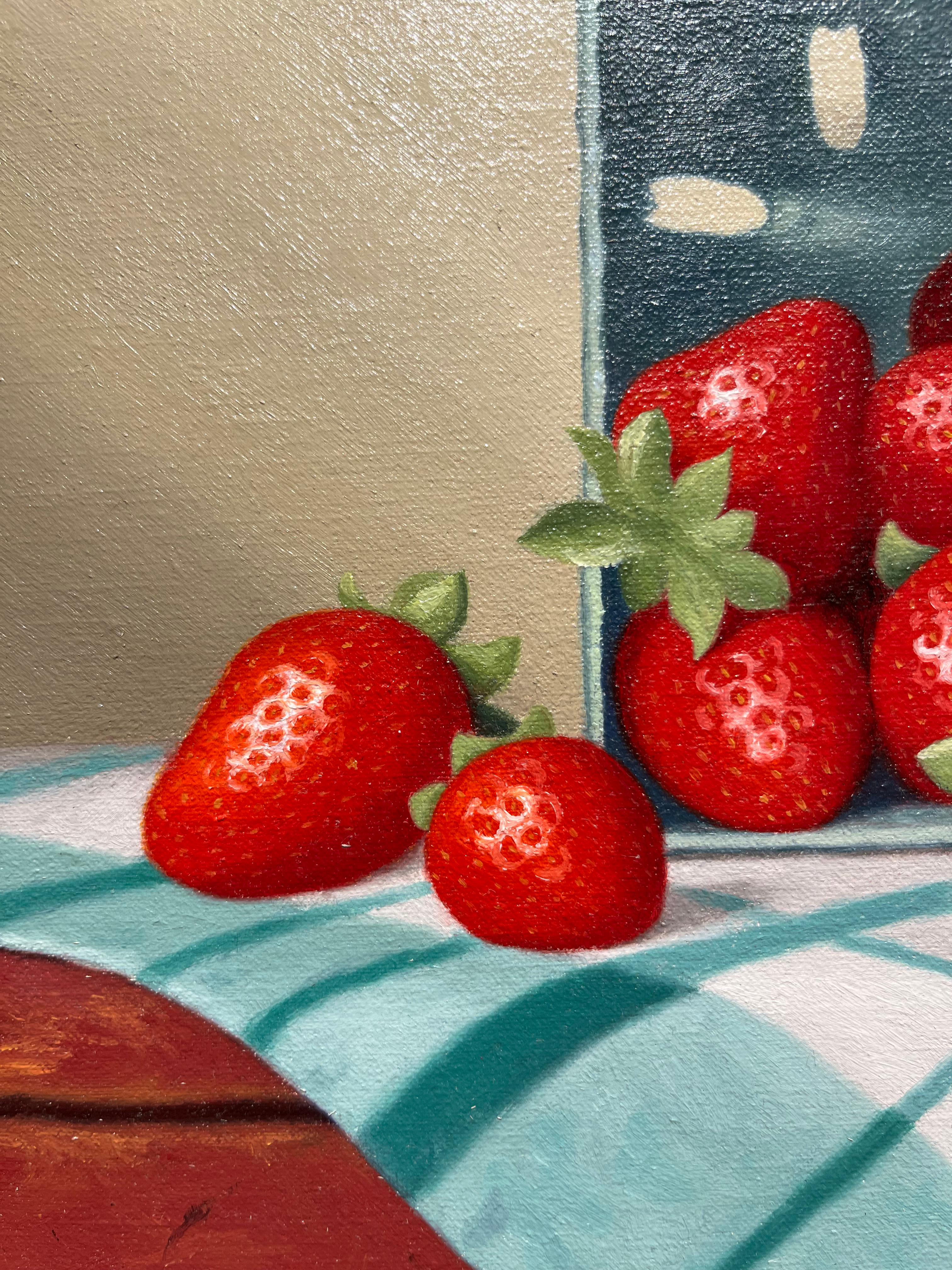 W.C. Nowell „Fresh Picked“ 8x12 Erdbeer- und Obststillleben, Ölgemälde im Angebot 4