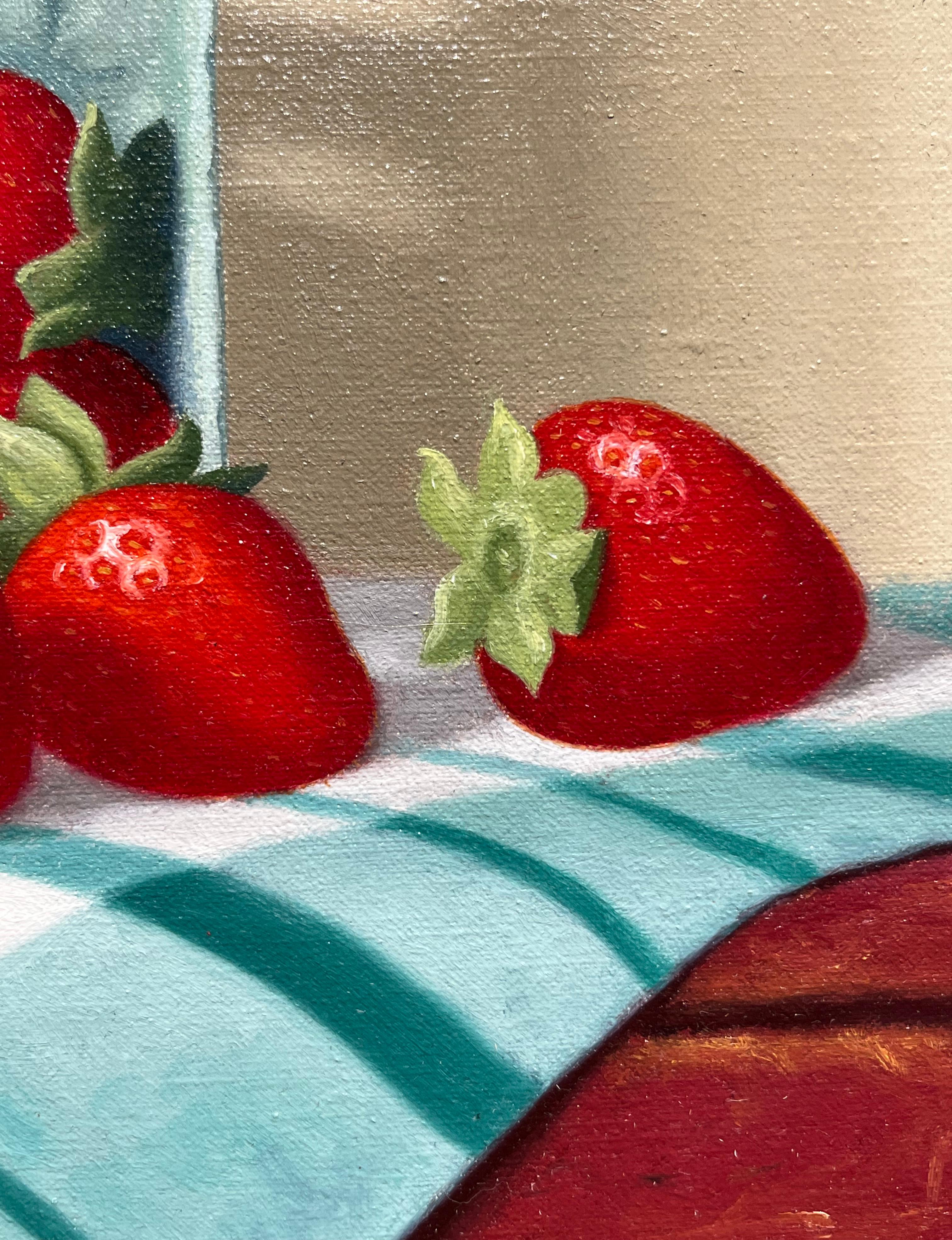 W.C. Nowell „Fresh Picked“ 8x12 Erdbeer- und Obststillleben, Ölgemälde im Angebot 5