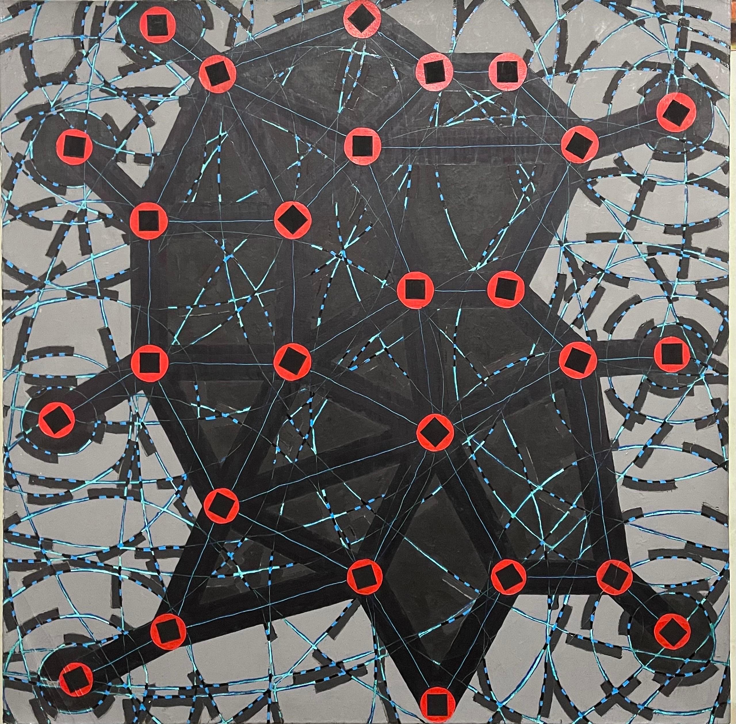 Stop Flats Night Stops Abstract Geometric Modernist Oil Painting W.C. Richardson For Sale 8