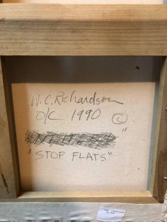 Stop Flats Night Stops Abstract Geometric Modernist Oil Painting W.C. Richardson