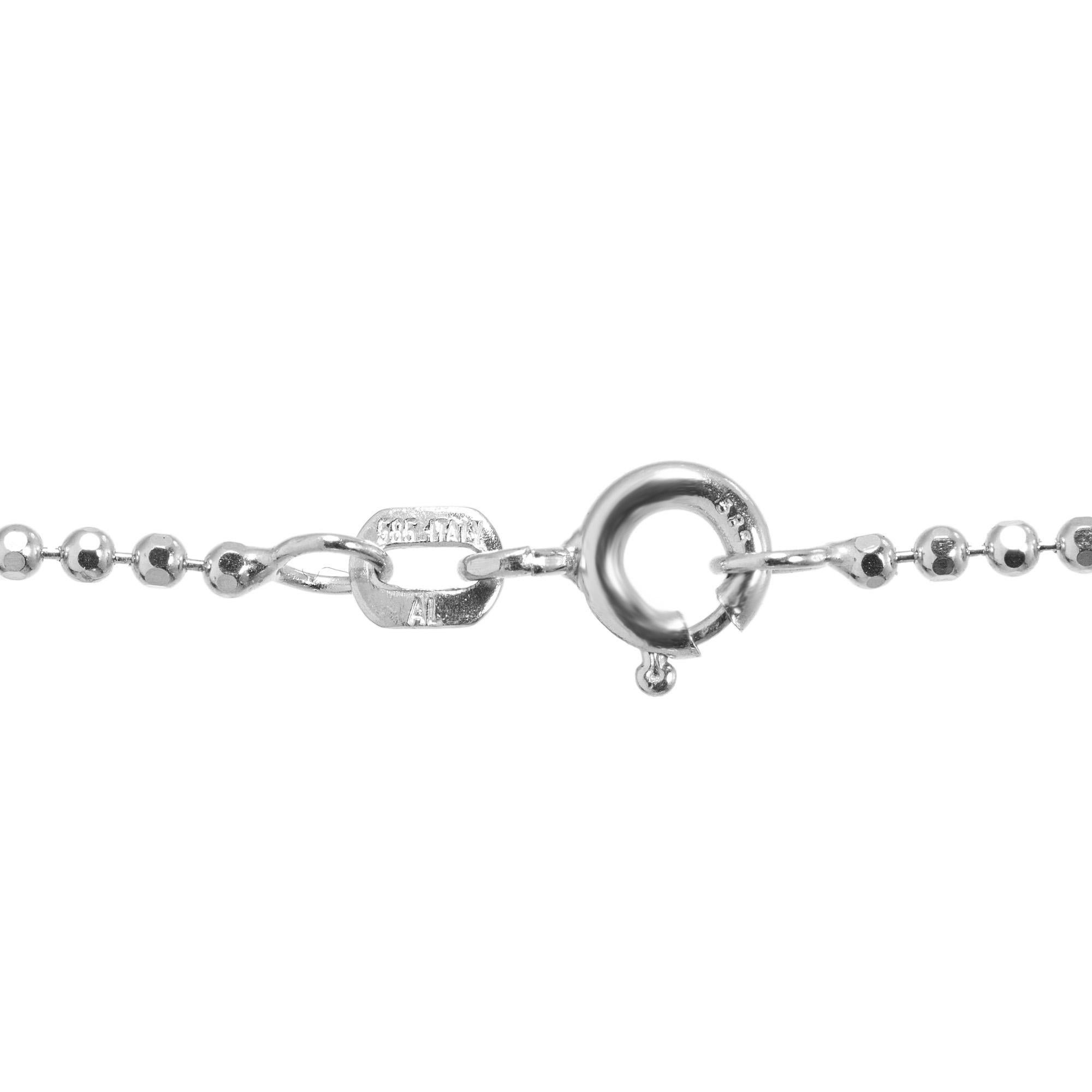 Donna Collana con ciondolo a cuore a tre file in oro bianco con diamante rotondo da 1,45 carati (WCiting) in vendita