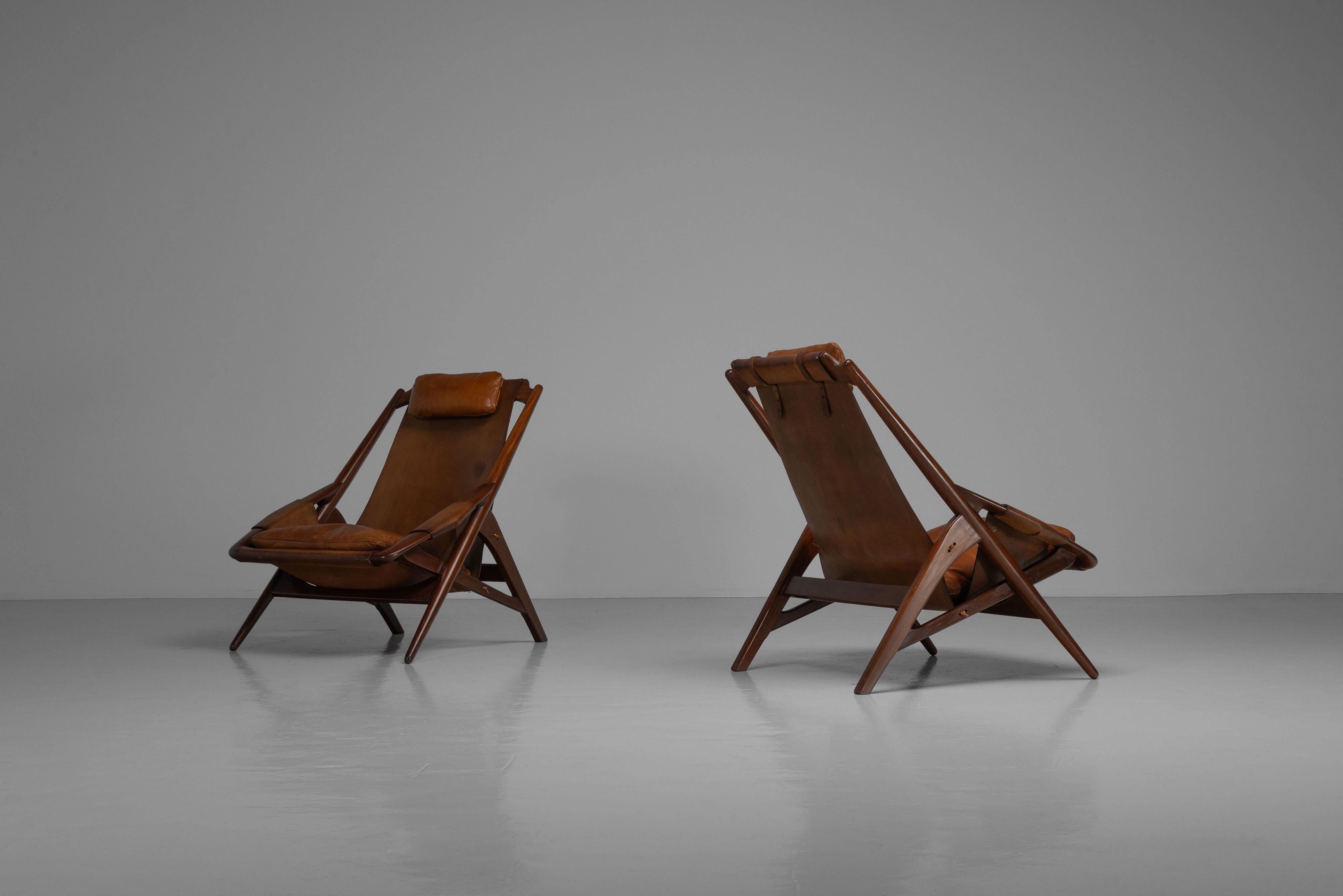 Mid-Century Modern W.D. Andersag hunting chairs Piacenza Italy 1959 For Sale