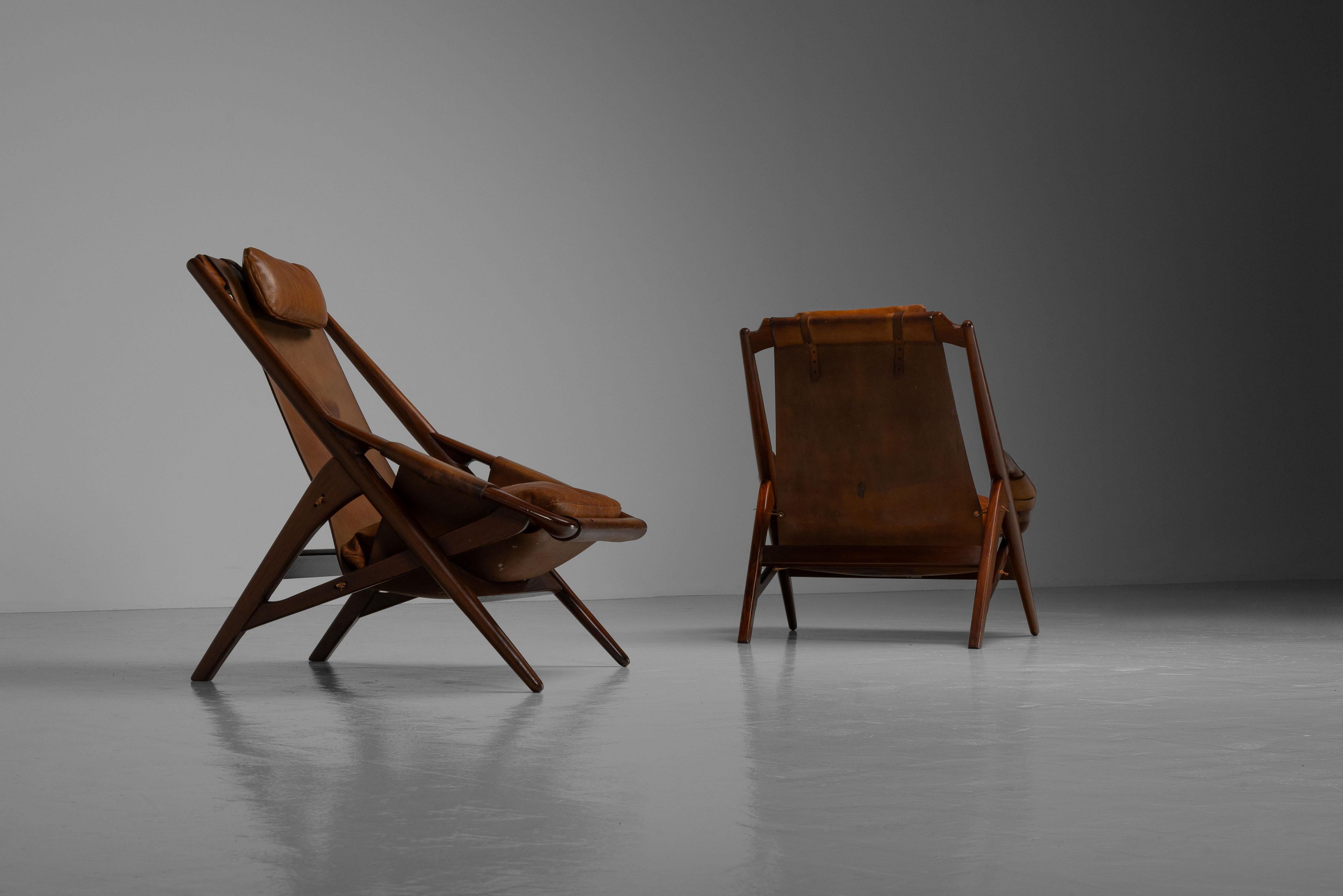 W.D. Andersag hunting chairs Piacenza Italy 1959 In Good Condition For Sale In Roosendaal, Noord Brabant
