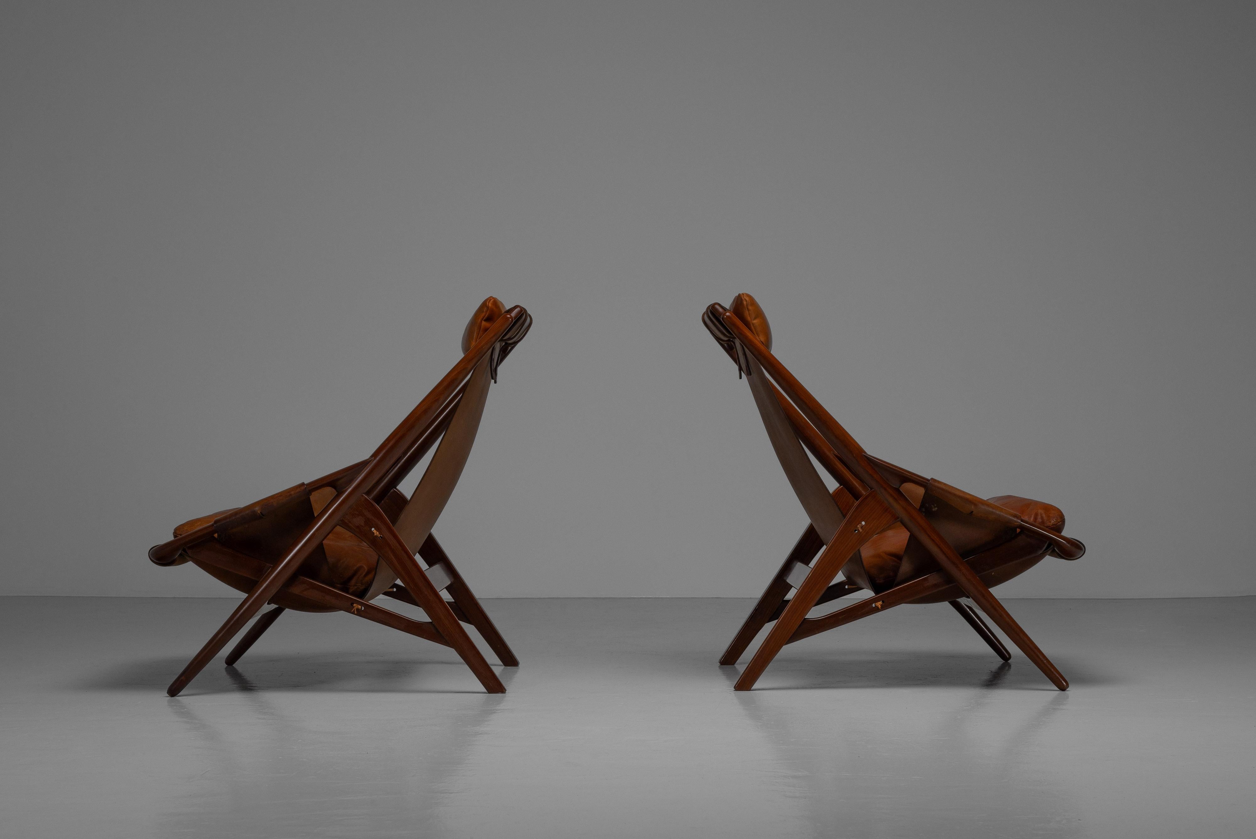 Mid-20th Century W.D. Andersag hunting chairs Piacenza Italy 1959 For Sale