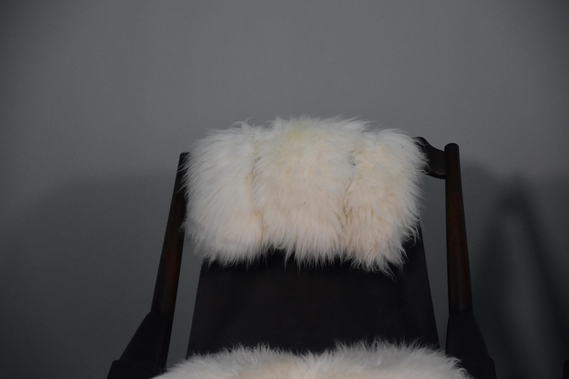 Italian W.D. Andersag Lounge Chair in Leather And Sheepskin For Sale