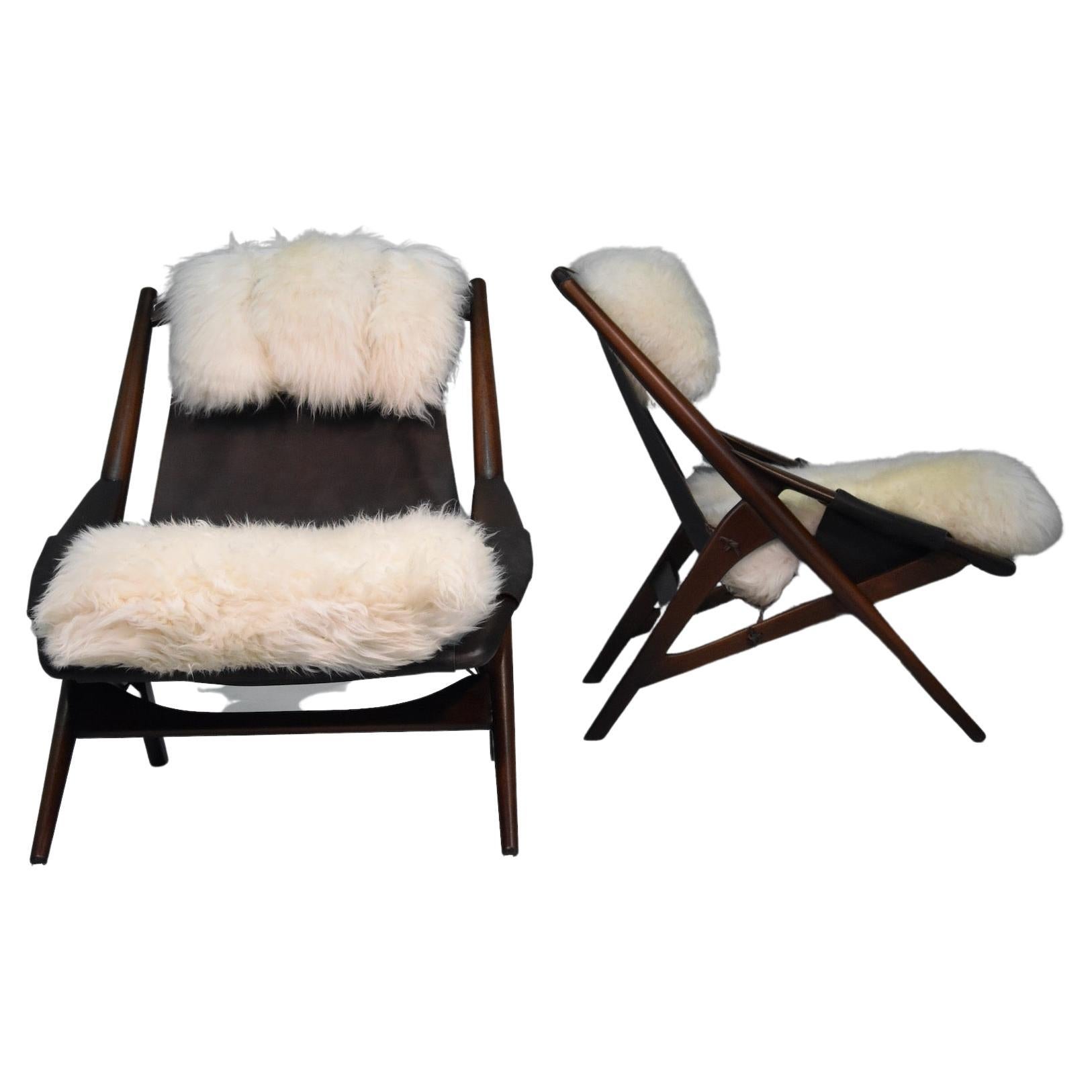 W.D. Andersag Lounge Chair in Leather And Sheepskin