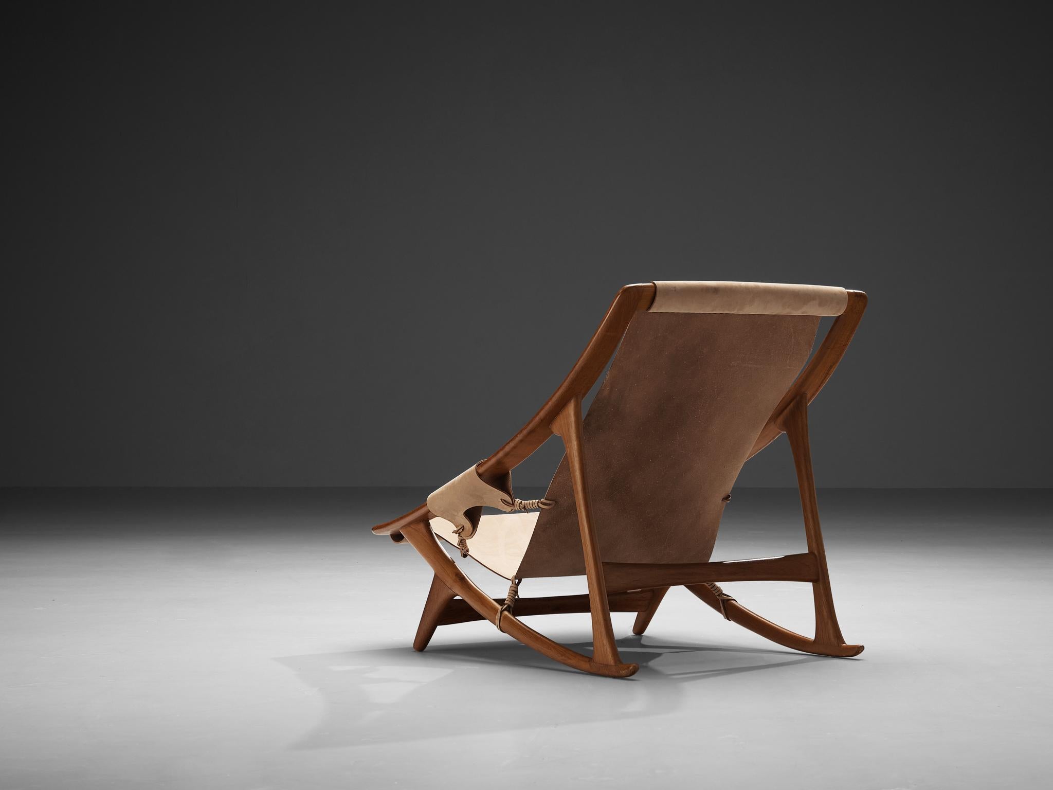 W.D. Andersag Lounge Chair with Ottoman in Teak and Leather  2