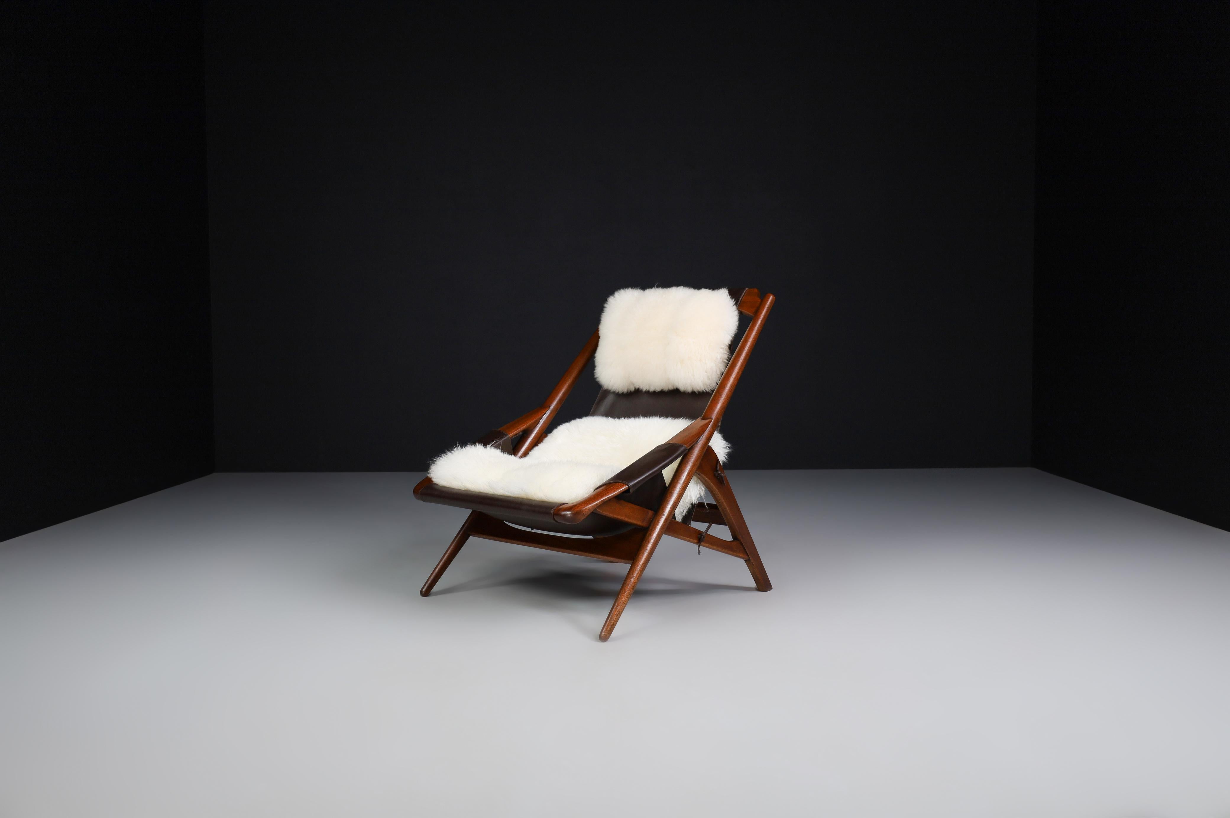W.D. Andersag Lounge Chairs Teak and Leather, Italy, 1959 For Sale 4