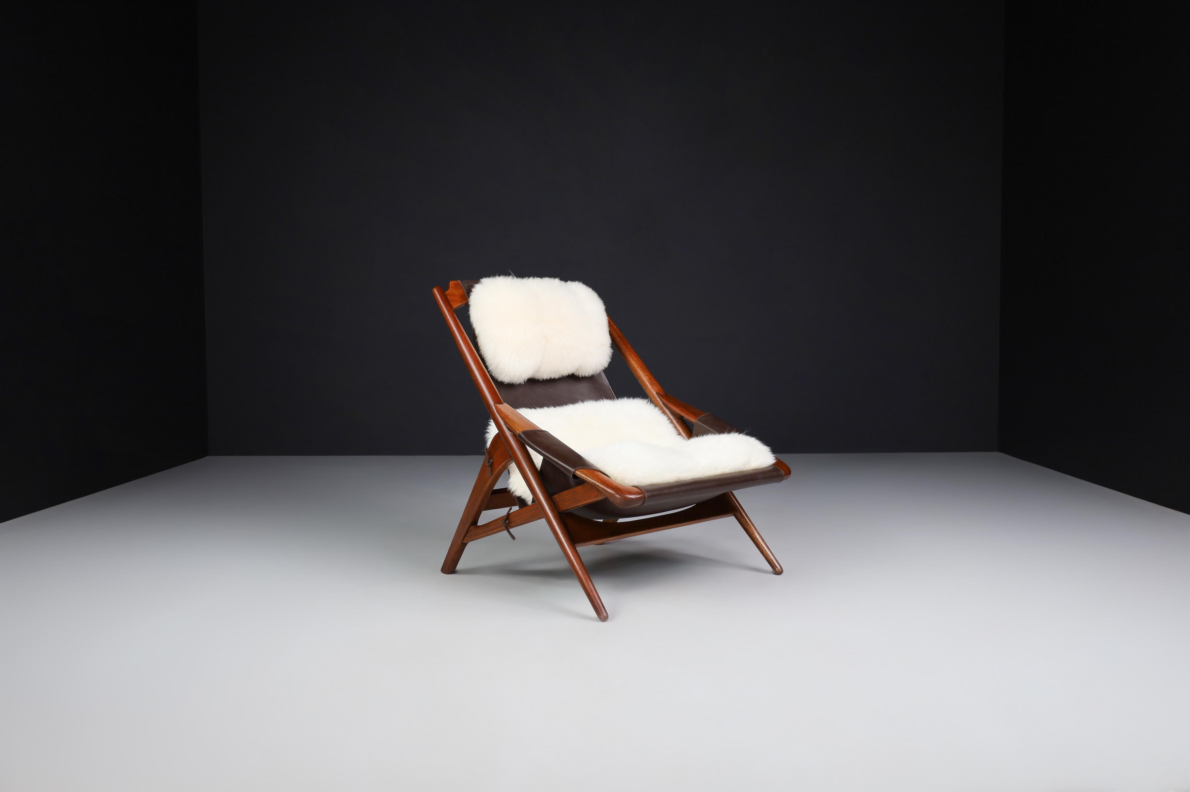 W.D. Andersag Lounge Chairs Teak and Leather, Italy, 1959 For Sale 6