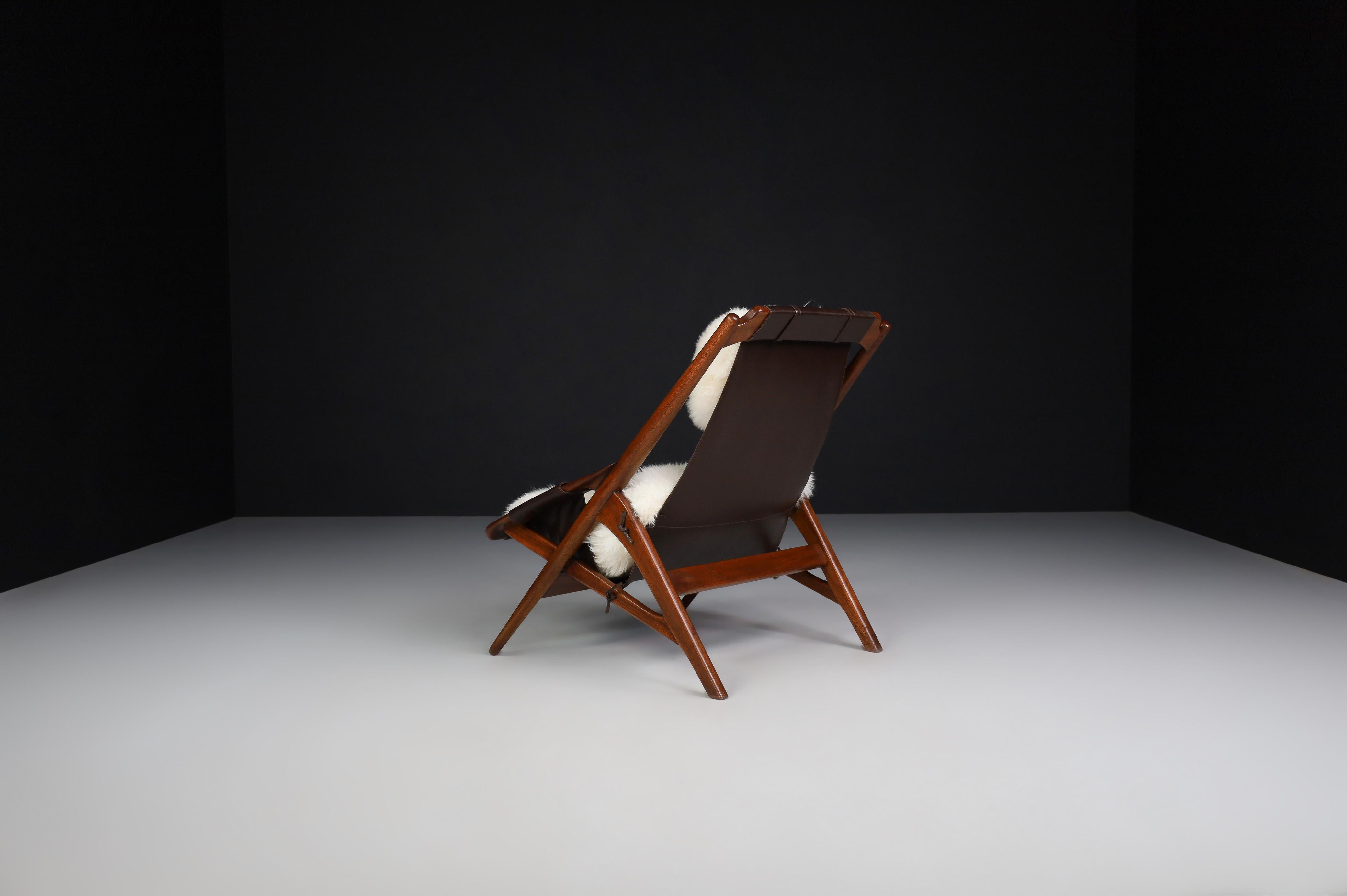 W.D. Andersag Lounge Chairs Teak and Leather, Italy, 1959 For Sale 8