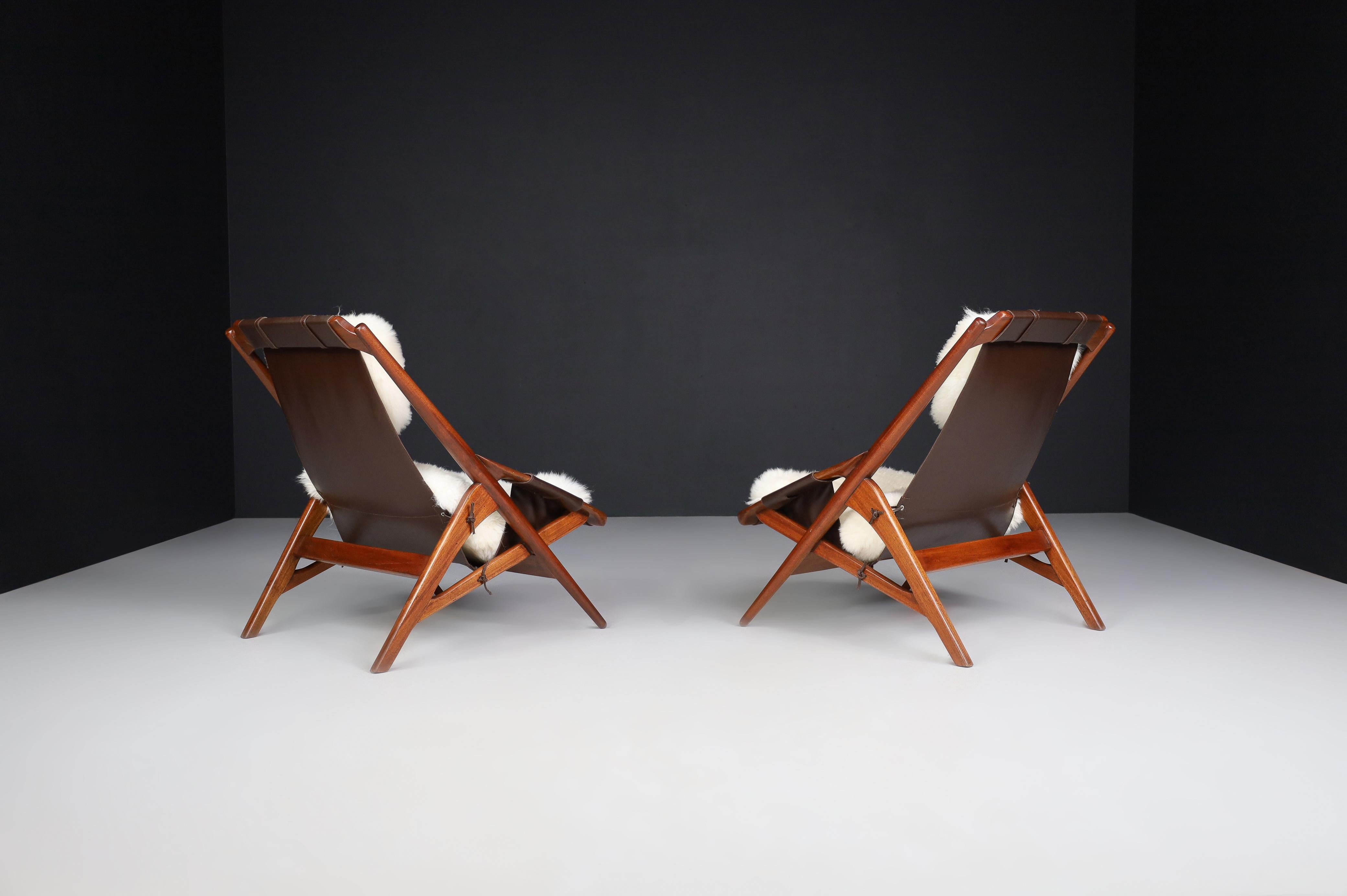 W.D. Andersag Lounge Chairs Teak and Leather, Italy, 1959 For Sale 1