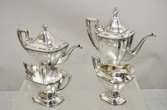 WD Smith Silver Co Chippendale EPNS Hepplewhite Silver Plated Tea Set - 4 pcs