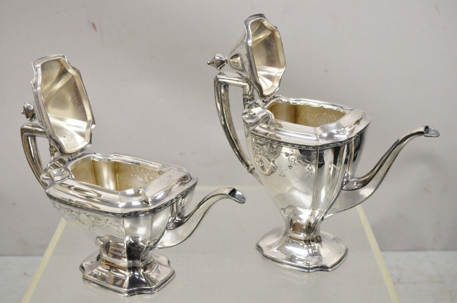 WD Smith Silver Co Chippendale EPNS Hepplewhite Silver Plated Tea Set - 4 pcs For Sale 1