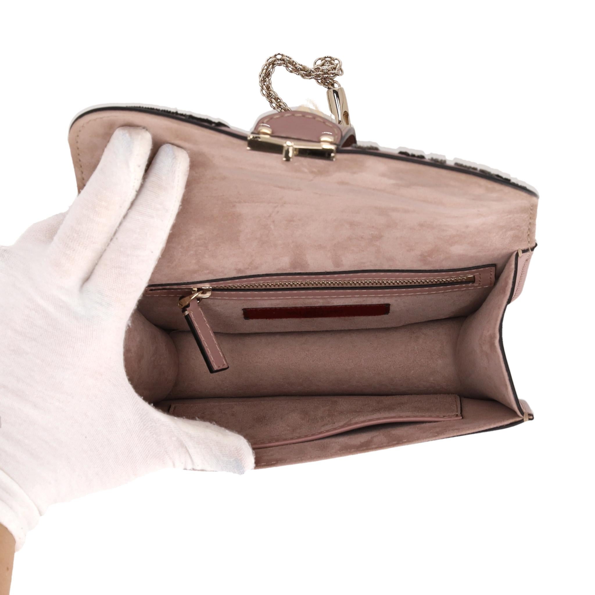 We Adore - Valentino Glam Lock Rockstud Cuir Tattoo Bead Embroidered Shoulder en vente 2