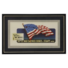 "We can... We will... We must..." Vintage War Savings Bond WWII Poster, 1942