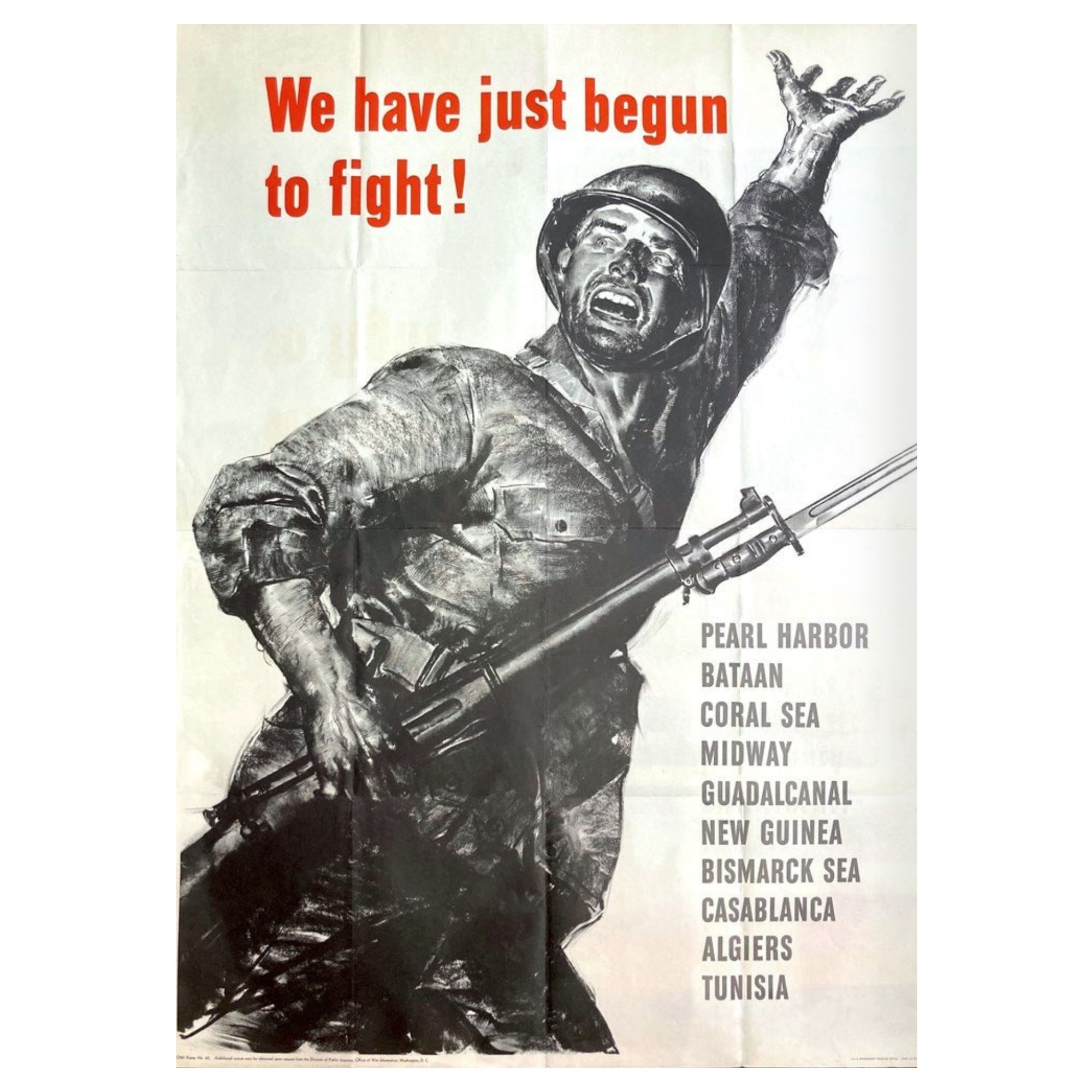 "We Have Just Begun to Fight!" Vintage WWII Poster, 1943