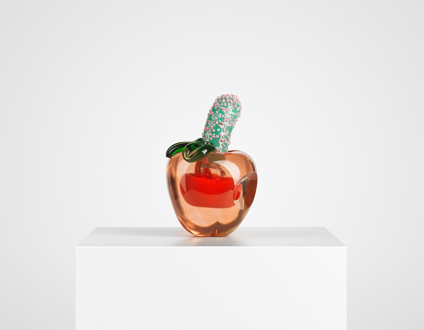 Svedese Kosta Boda We Love Apples trasparente/rosso in vendita