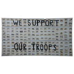 Retro We Support Our Troops Original Decoupage by Jacques Flèchemuller Mixed-Media