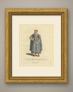 Wealthy Merchant of London in 1588, Fur Trimmed Gown, Jefferys Print, 1757