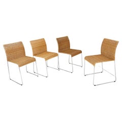 Wear consistent with age and use  Set of 4 stackable “S21” chairs by Tito Agnoli