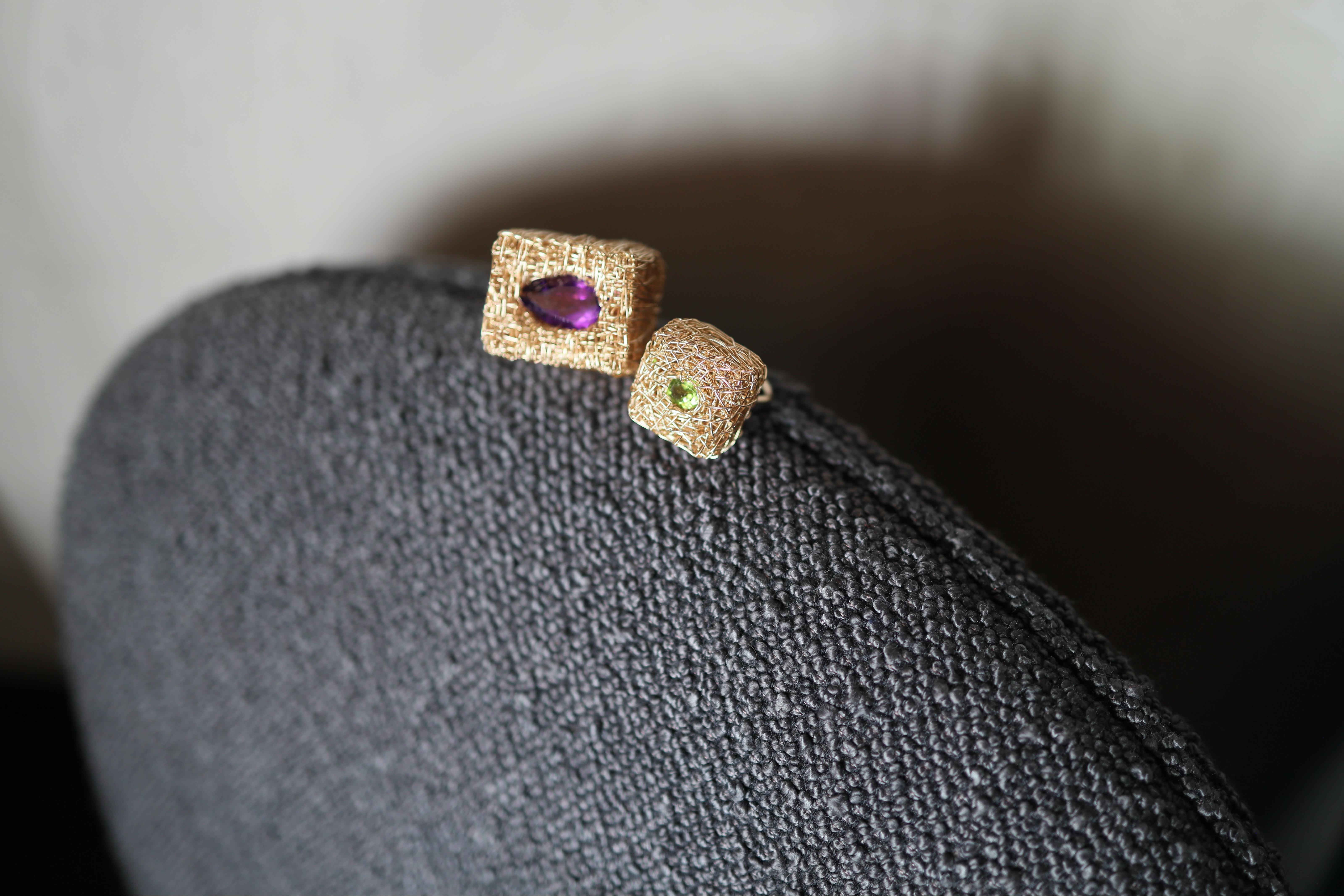 Wearable Cocktail Art one-of-a-kind Amethyst Statement Ring For Sale 5