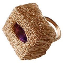 Wearable Cocktail Art one-of-a-kind Amethyst Statement Ring