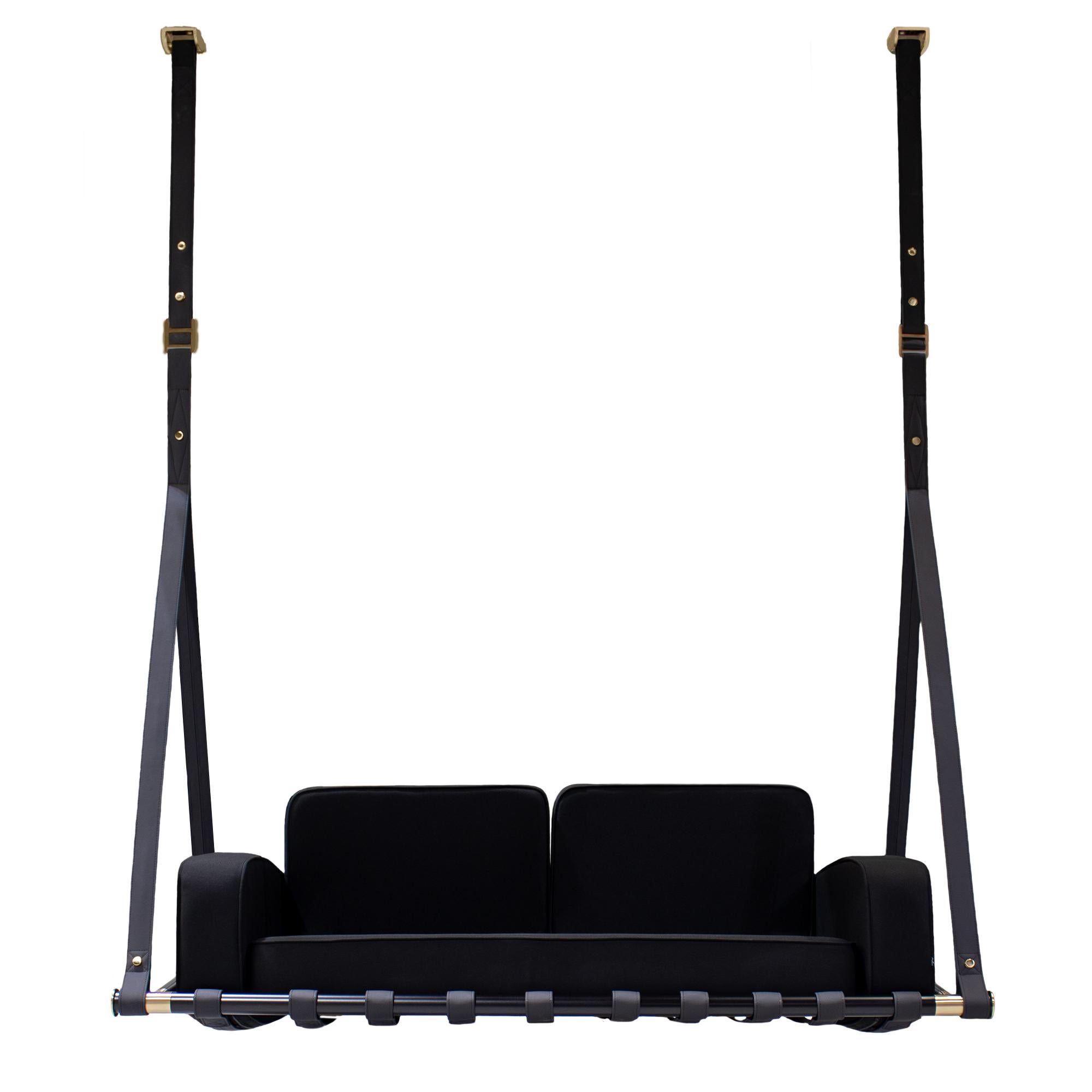 Hänge-Sofa, Wetterfest, mit weißem und perlmuttfarbenem Outdoor-Leder im Zustand „Neu“ im Angebot in Santo Tirso, PT