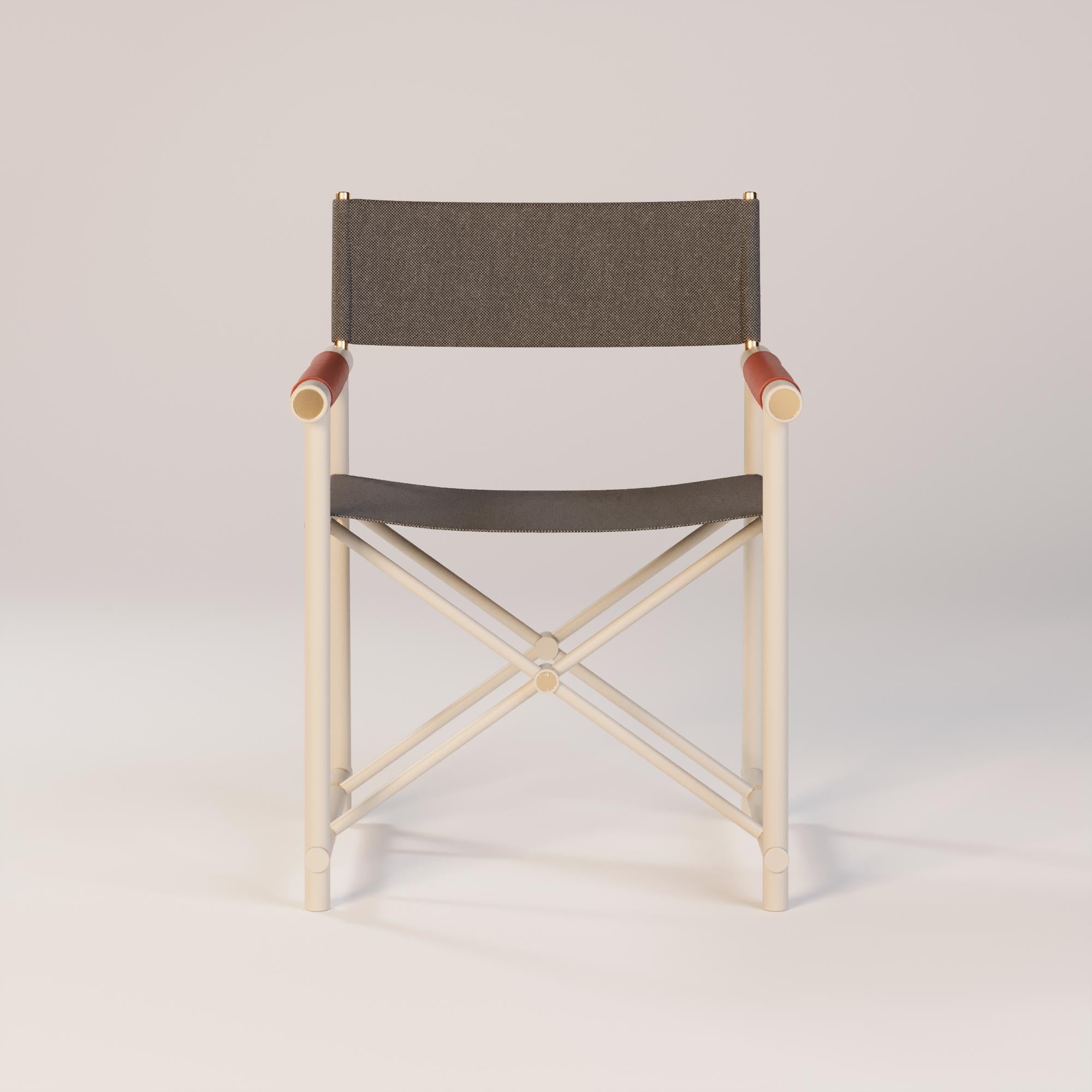 Silla de exterior resistente a la intemperie con detalles de piel para exteriores Moderno en venta