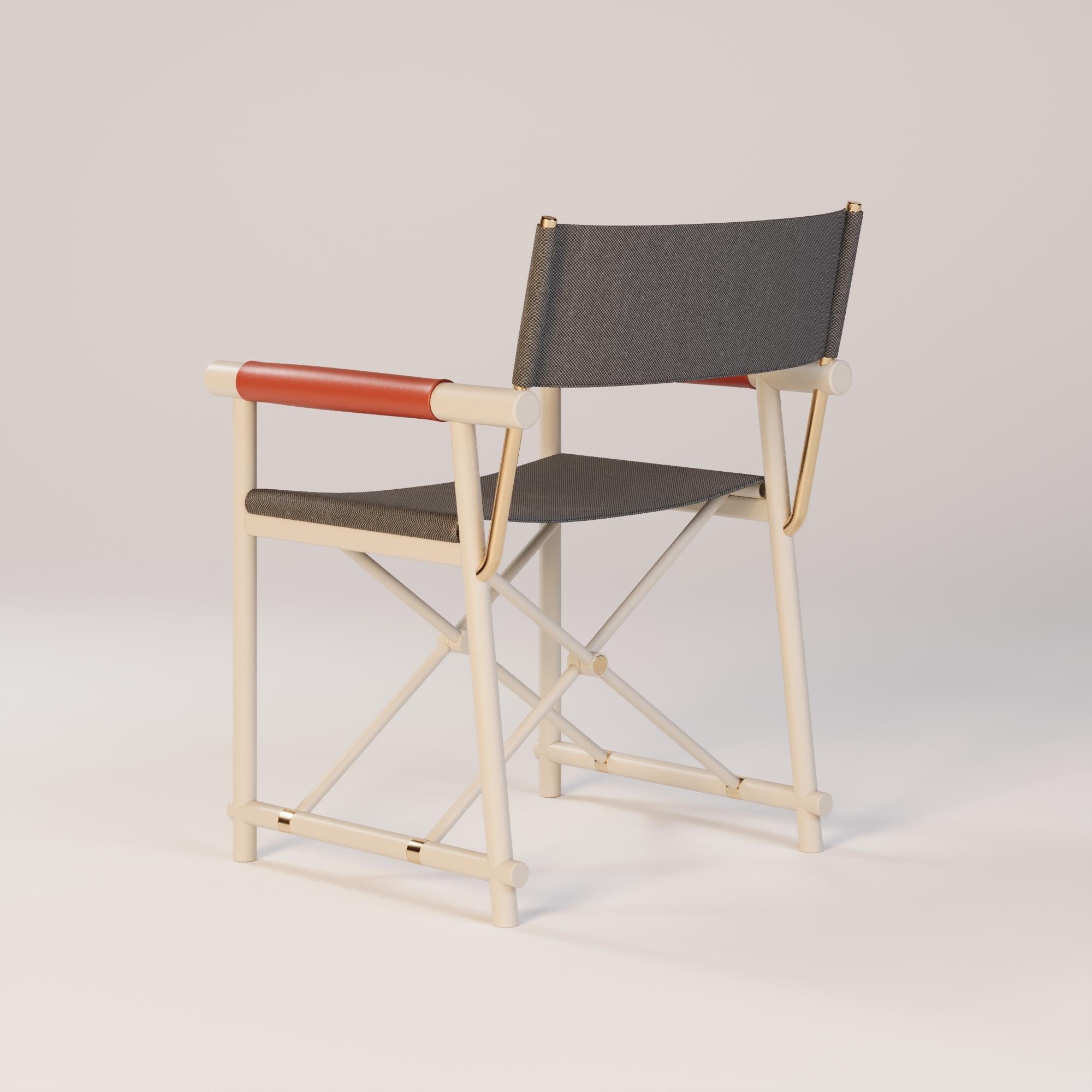 Silla de exterior resistente a la intemperie con detalles de piel para exteriores Portugués en venta
