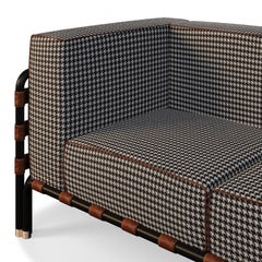 Luxuriöses Outdoor-Sofa mit Leder und Edelstahlkonstruktion