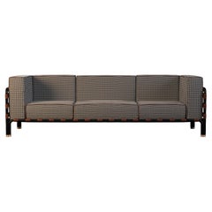 Luxuriöses Outdoor-Sofa mit Leder und Edelstahlkonstruktion