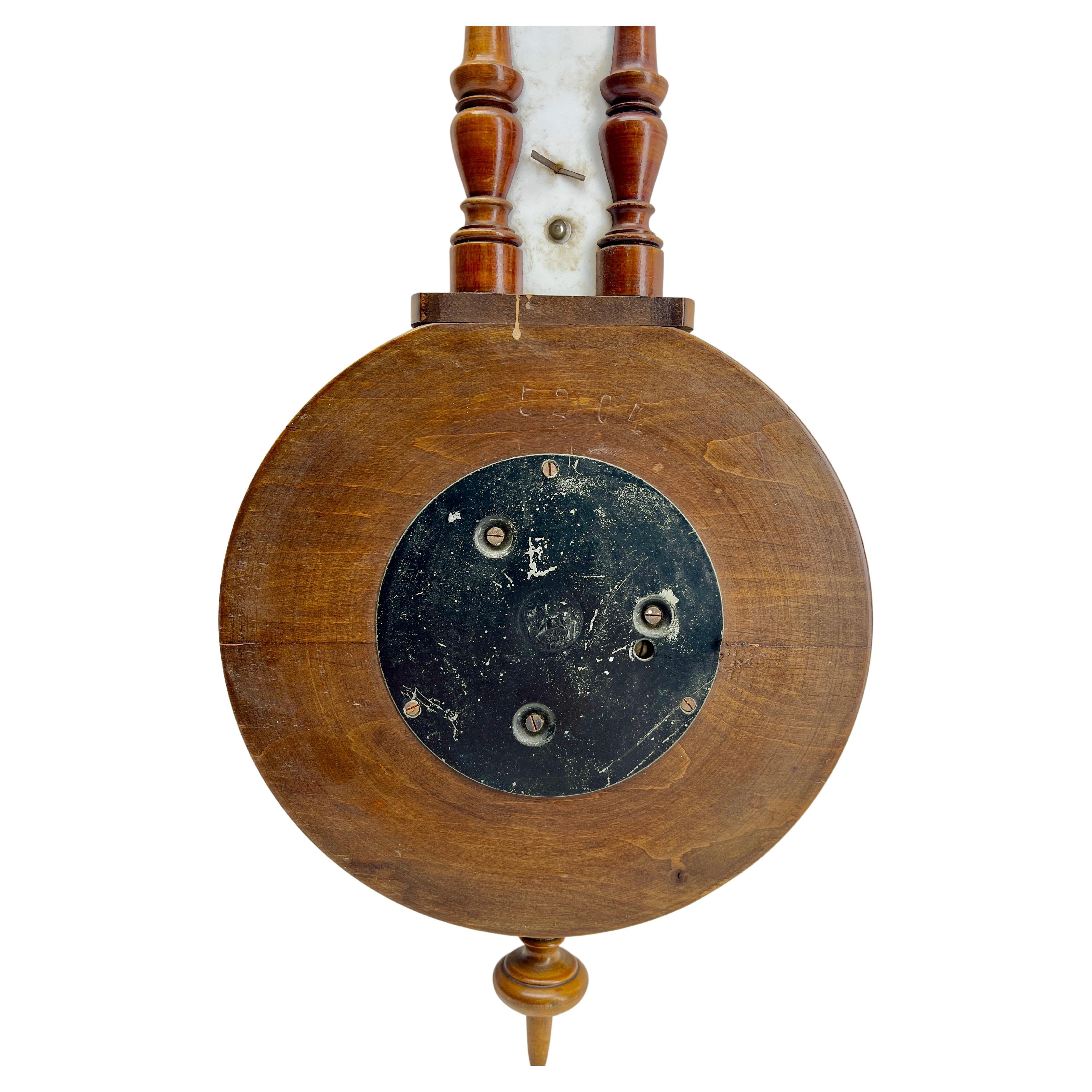 Weather Station in Art Nouveau Style Carved Walnut C. Engel & Cie  Verviers For Sale 2