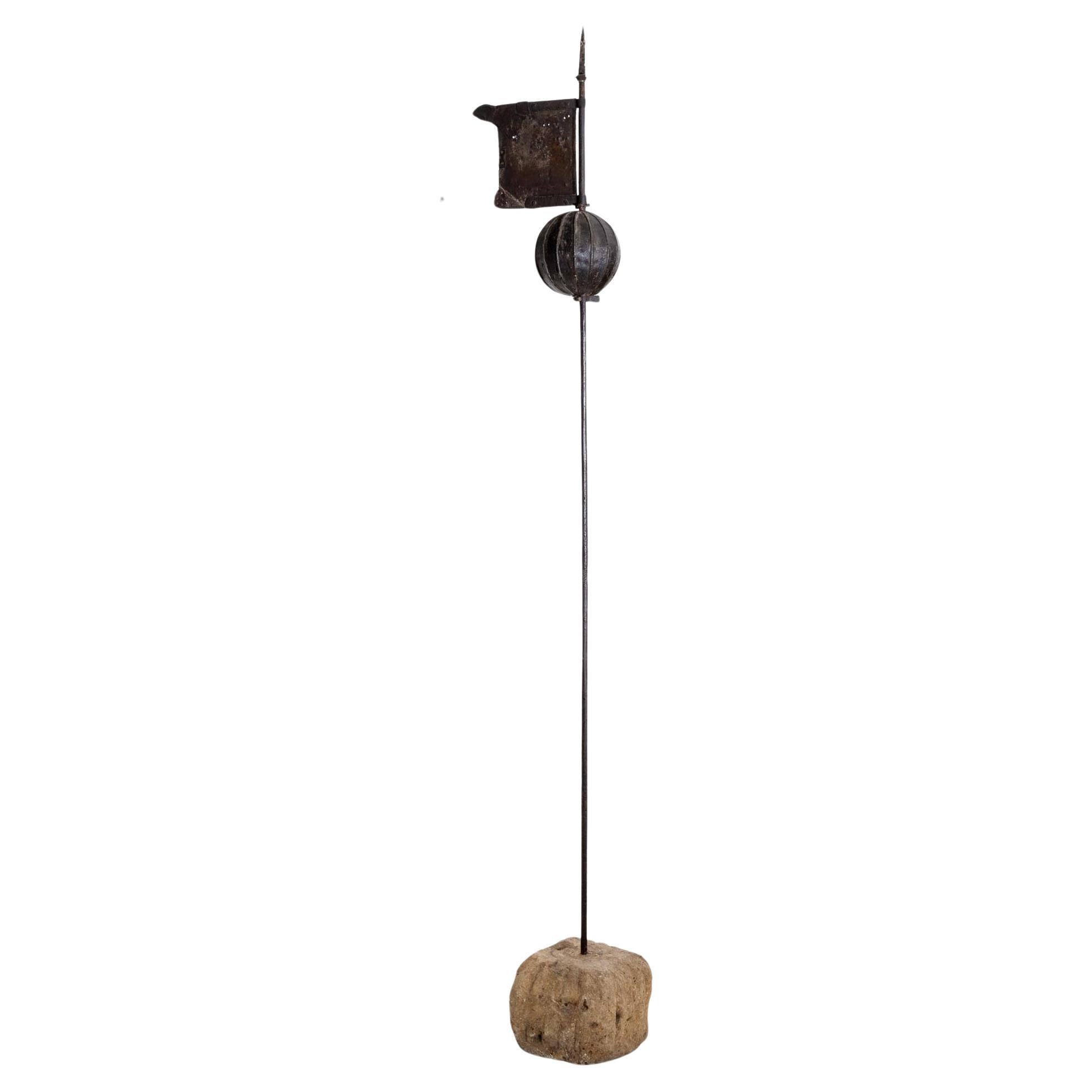 Weathervane, Iron with Stone Foot, 17th Century For Sale