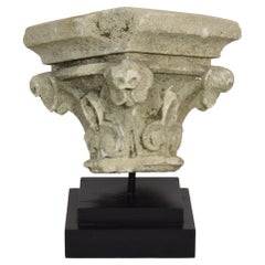 Weathered 19th Century French Carved Stone Capital