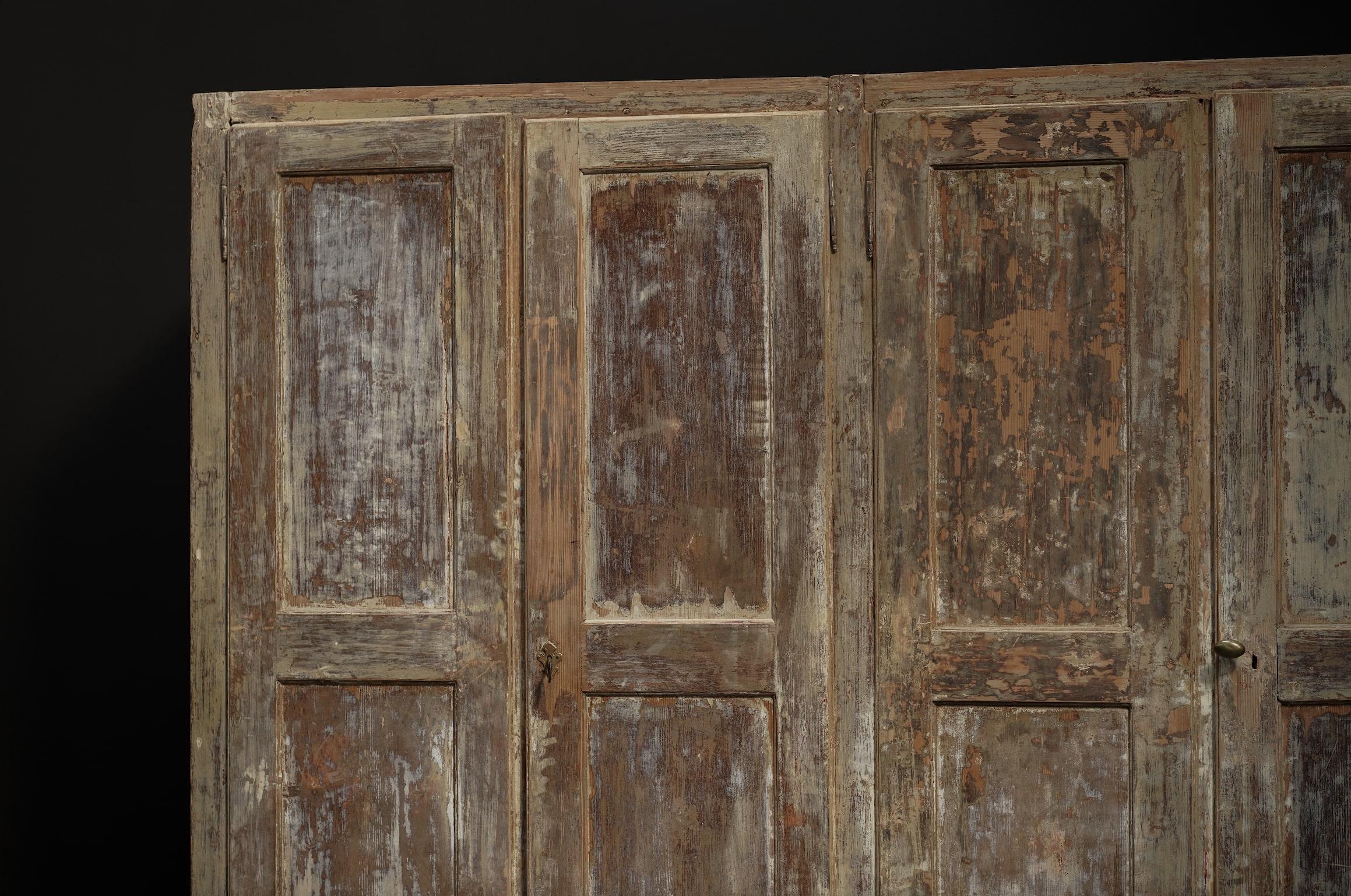 Weathered 4 Door Cabinet, Italy  In Good Condition In Los Angeles, CA