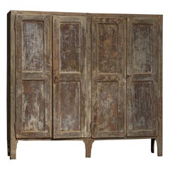 Antique Weathered 4 Door Cabinet, Italy