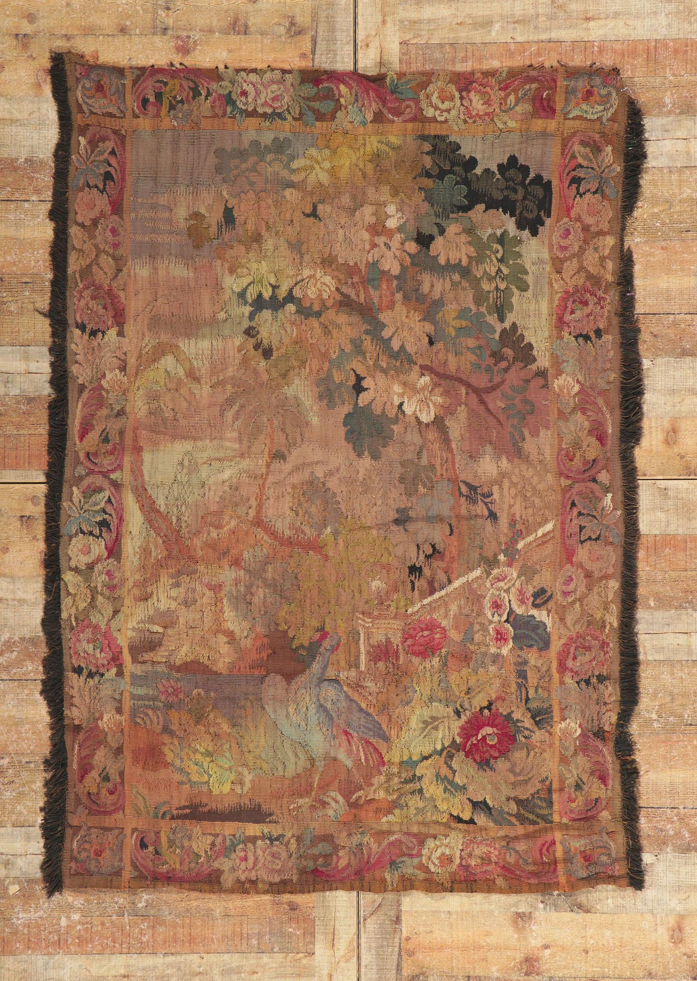 Antique French Aubusson Tapestry, 04'01 x 06'00 For Sale 3
