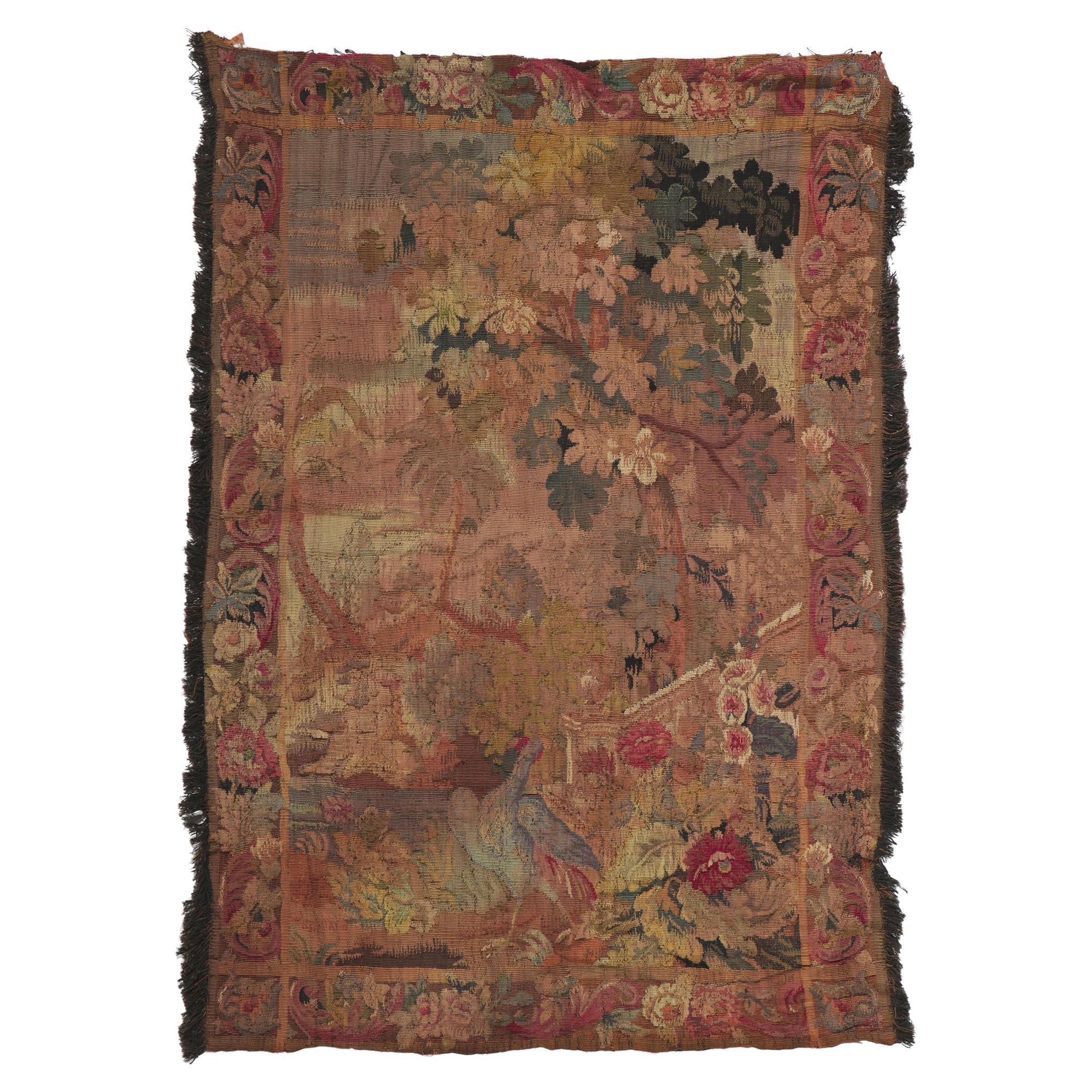 Antique French Aubusson Tapestry, 04'01 x 06'00 For Sale