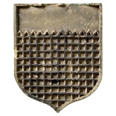 Weathered Antique Terracotta Architectural Shield Plaque Weathered Antique Terracotta Architectural Shield Plaque