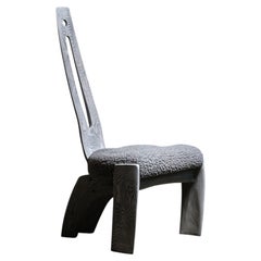 Weathered Blade Chair in Ash Wood & Wool Upholstery by Alun Heslop