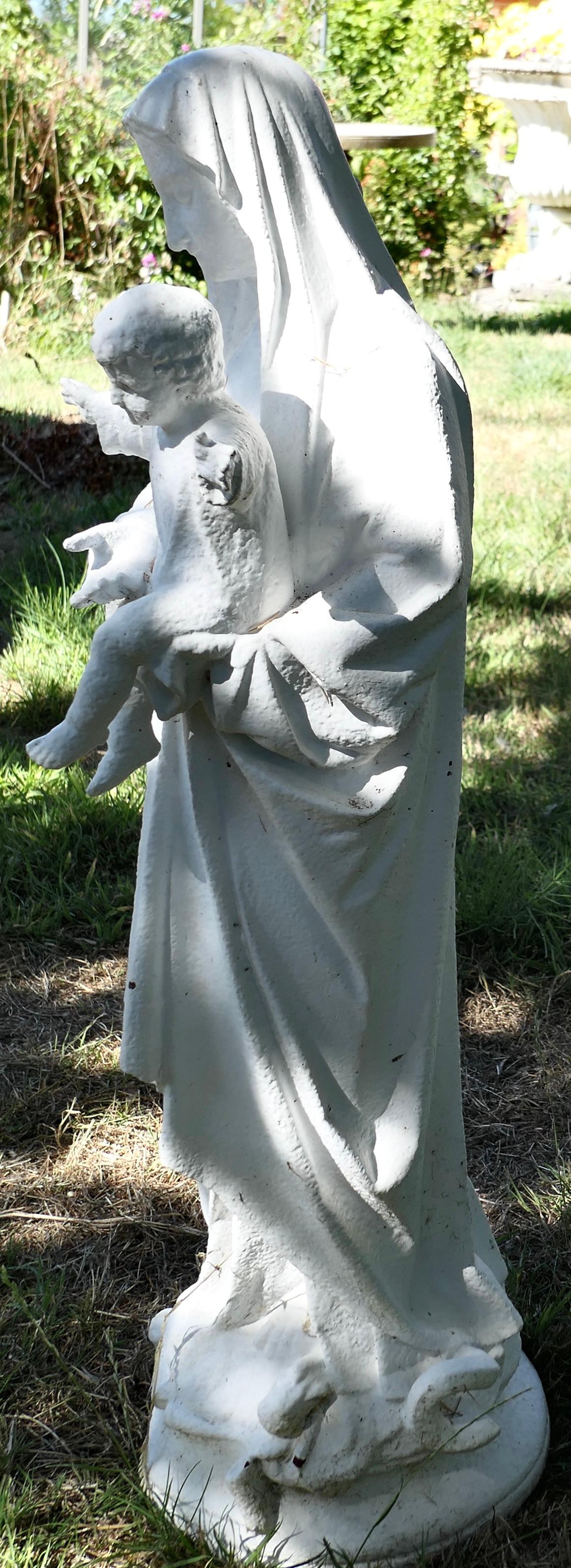 19th Century  Weathered Cast Iron Irish Statue of The Virgin Mary For Sale