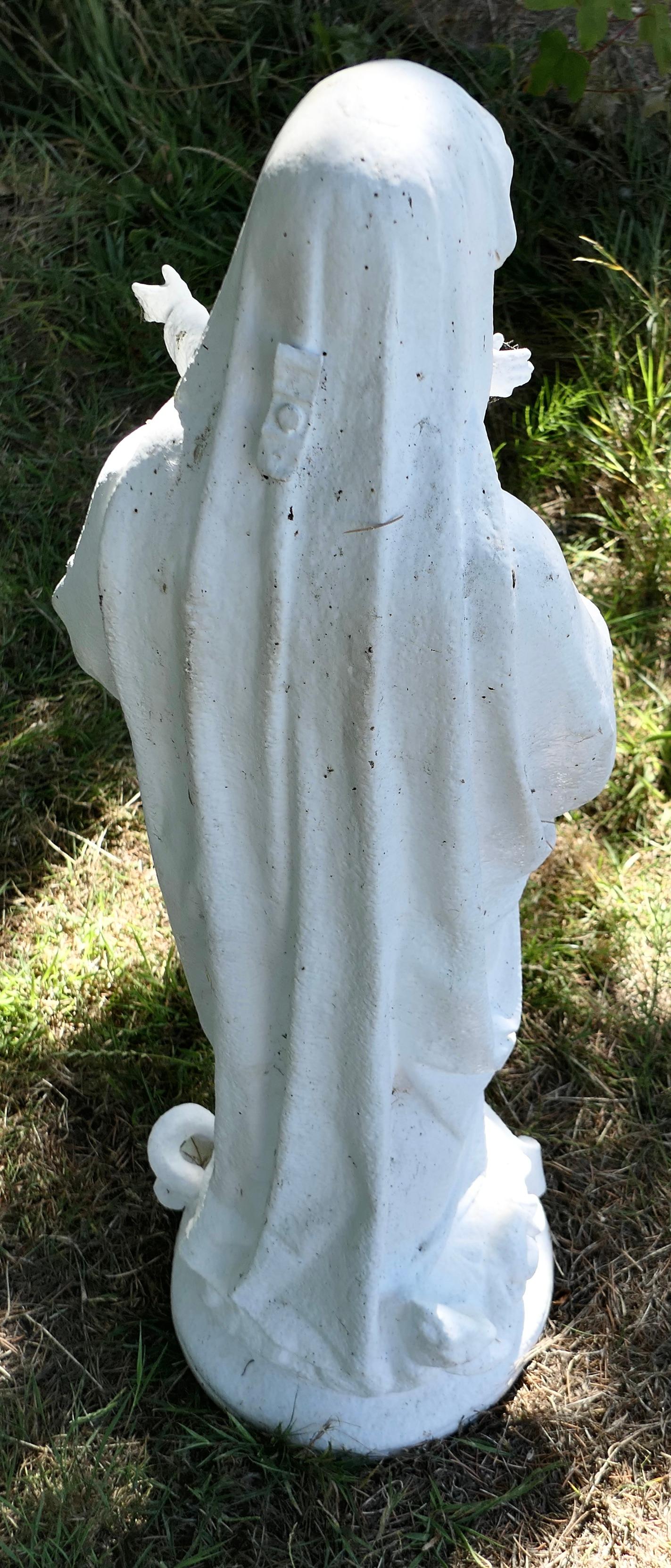  Weathered Cast Iron Irish Statue of The Virgin Mary For Sale 1