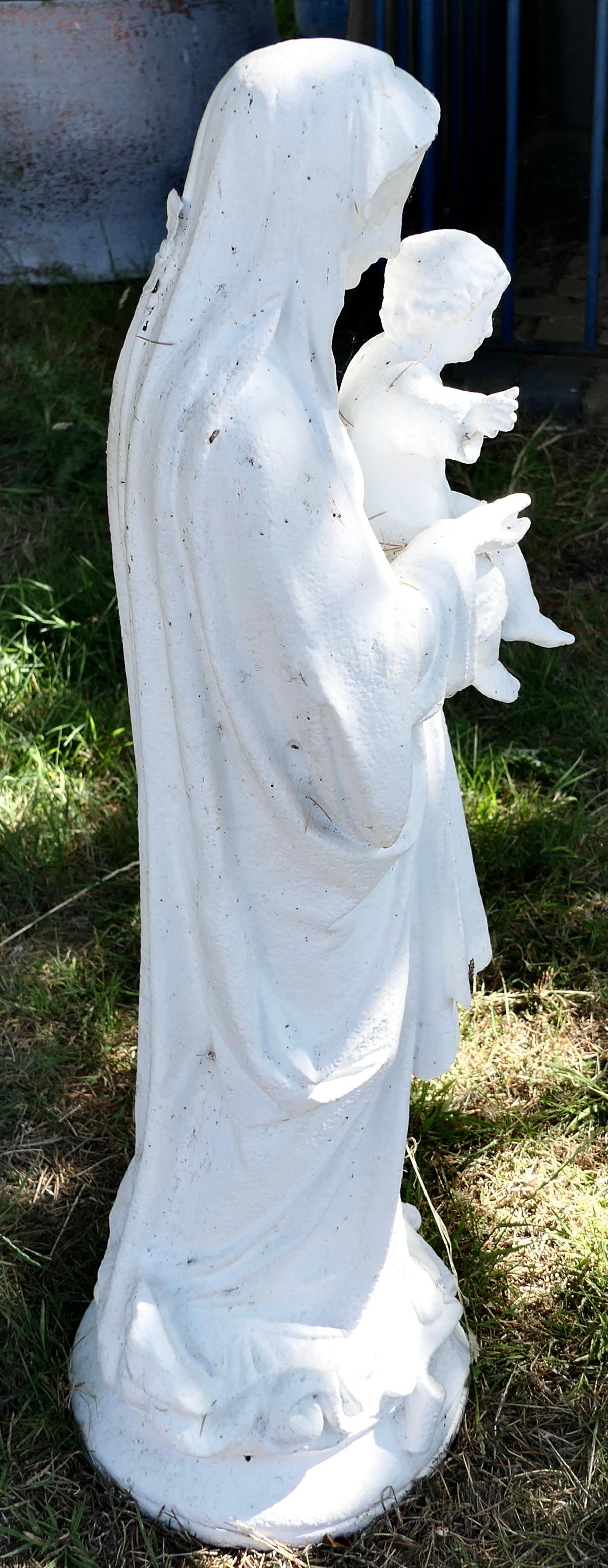  Weathered Cast Iron Irish Statue of The Virgin Mary For Sale 2