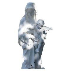 Antique  Weathered Cast Iron Irish Statue of The Virgin Mary