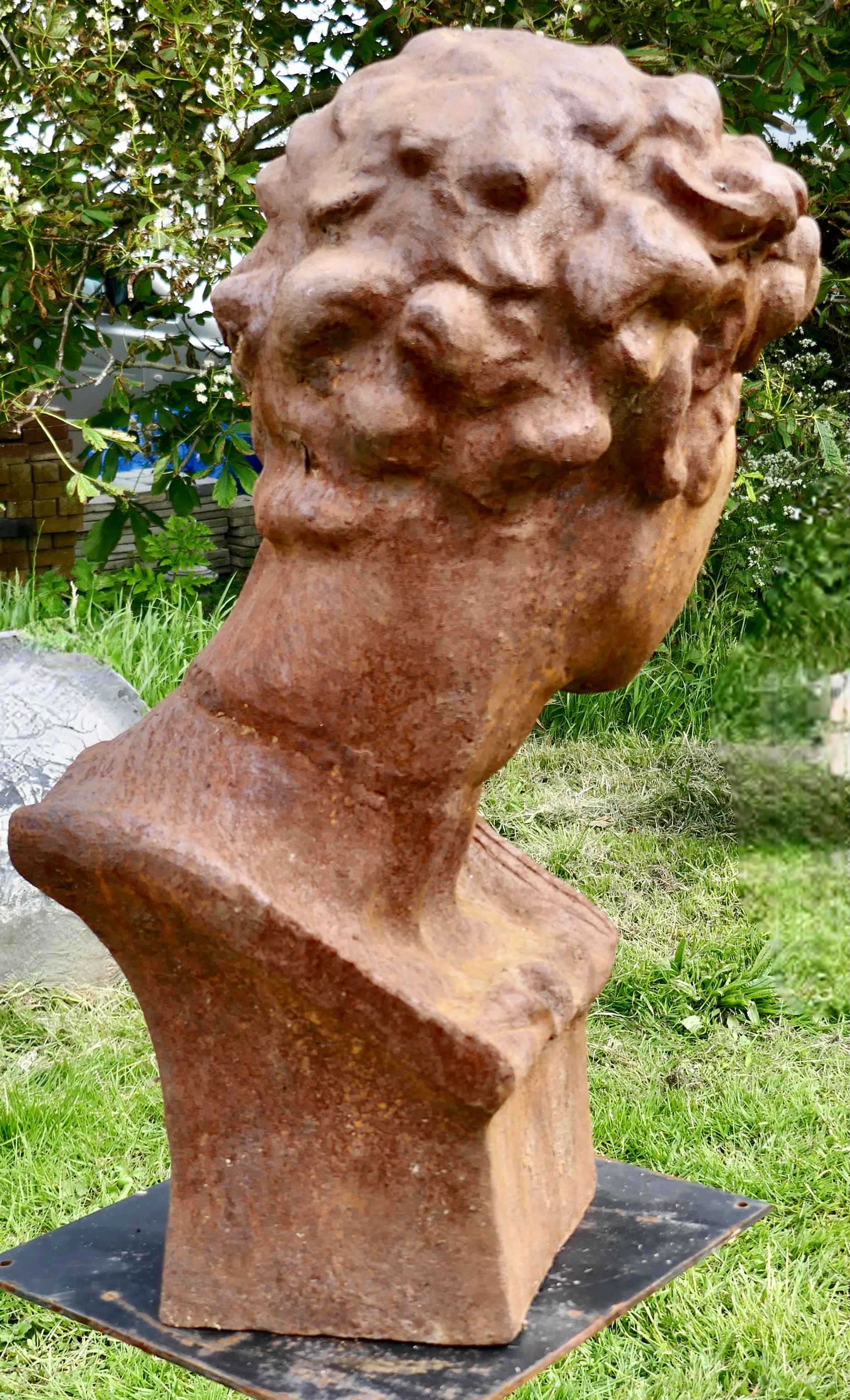 20th Century Weathered Cast Iron Statue of Michelangelo's David
