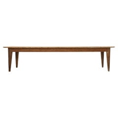 Antique Weathered Country French Provincial Style Pine Harvest Dining Table