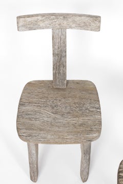 Weathered Elm T Chair attributed to Olavi Hanninen