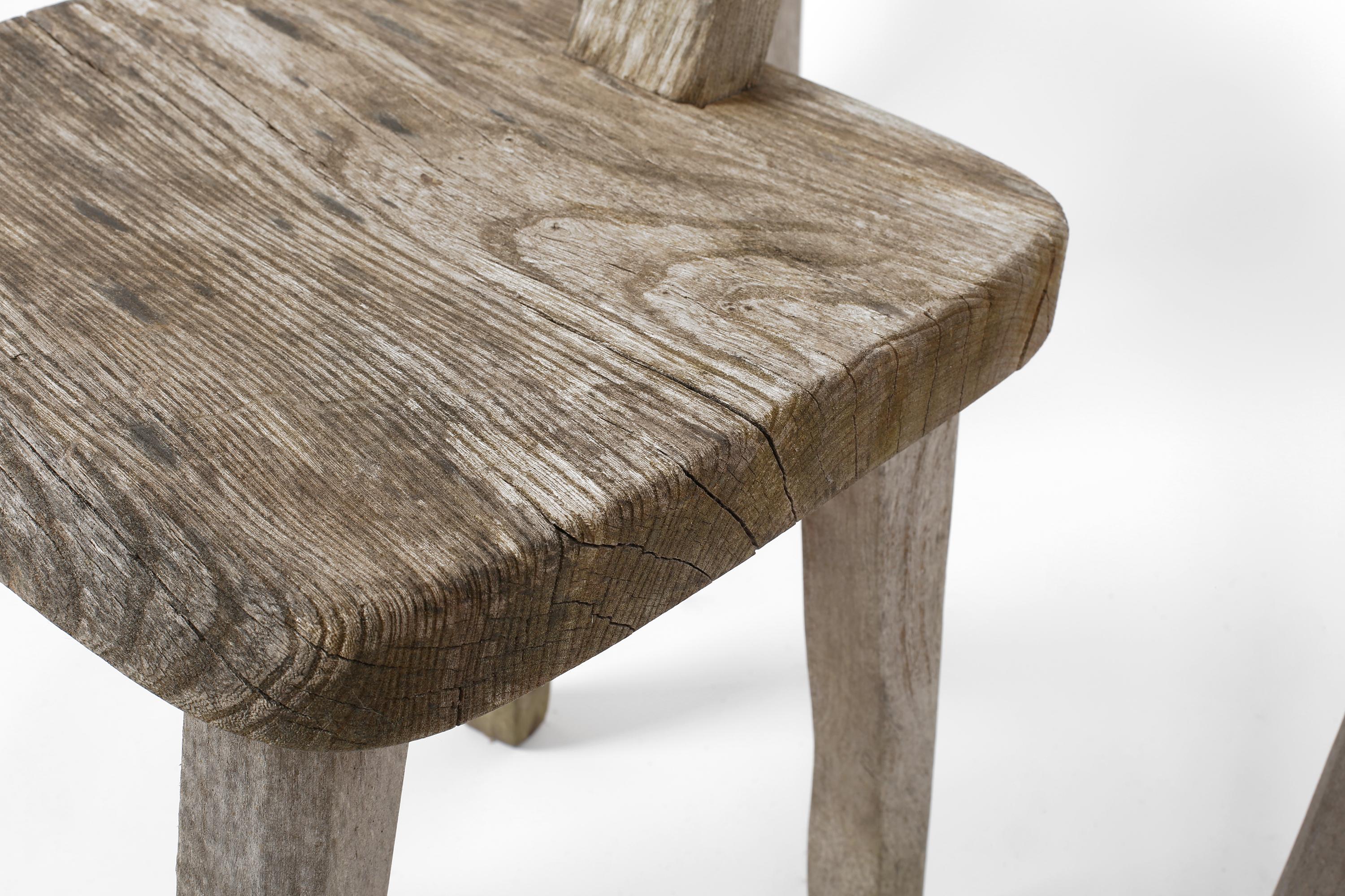 Weathered Elm T Chair attributed to Olavi Hanninen In Good Condition In London, GB