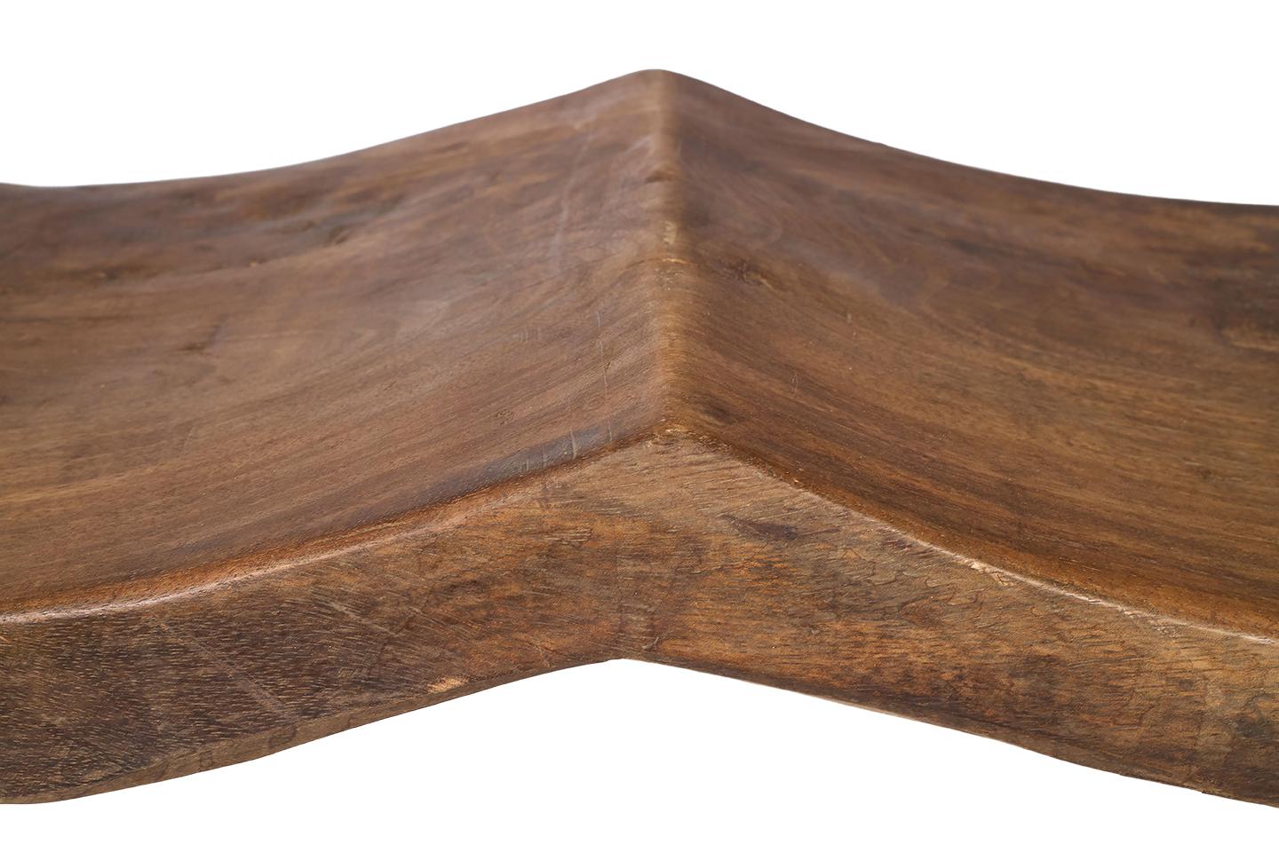 Weathered Elm Two Seat Scalloped Bench 1