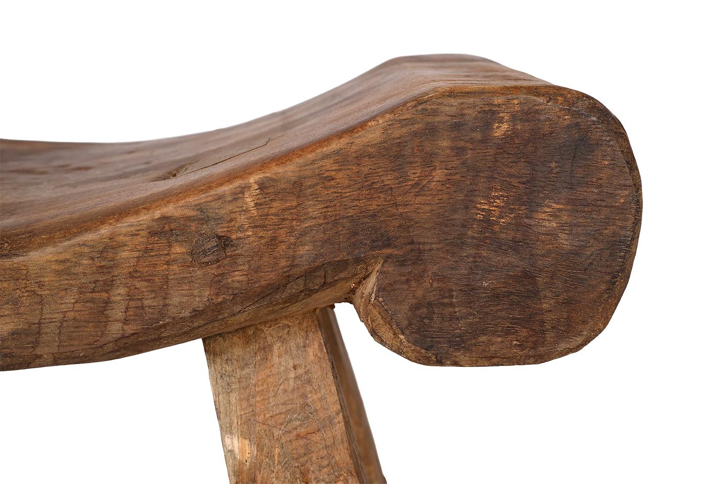 Weathered Elm Two Seat Scalloped Bench 2